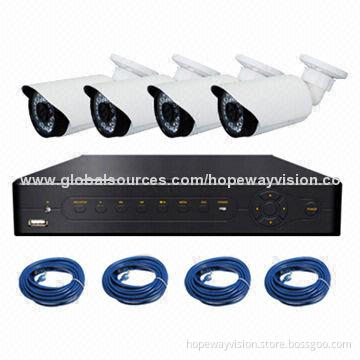 4CH 960P NVR kit with 4pcs IP cameras